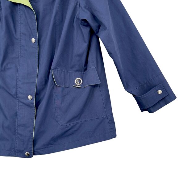 Mackintosh New England Navy Blue Jacket Snap Buttons Pockets Collared Size‎ XL - Picture 2 of 8